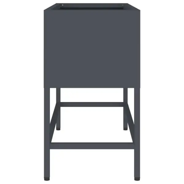 Tõstetud terasest istutuskast, antratsiit, 60 x 26 x 45 cm – 6