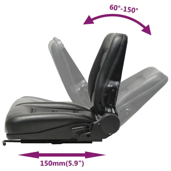 Traktori ja kahveltõstuki iste reguleeritava seljatoega, must, 48 x 48 x 50 cm – 7