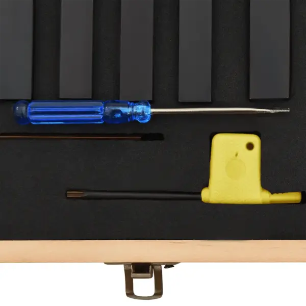 12-osaline treimistööriistade komplekt treipingile, karbiidotsaga, 12 x 12 mm kinnitusvõll, 80 mm, must, puidust karbis – 6