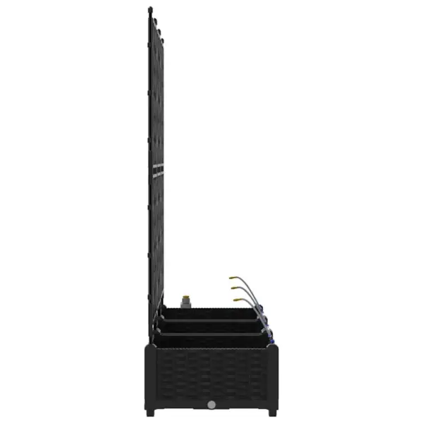 Aia istutuskast trellise ja kastmissüsteemiga, 3 osa, must teras, 120 x 40 x 126 cm – 7