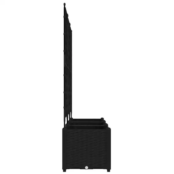 Trellisega aia istutuskastid, 3 tk, must teras, 120 x 40 x 143 cm – 5