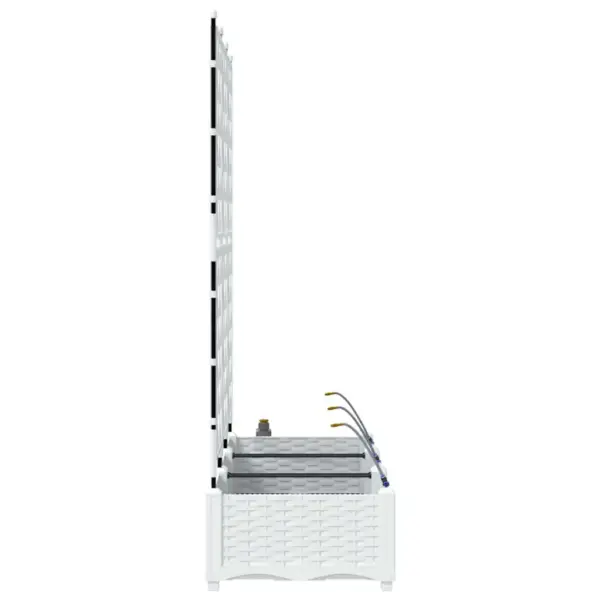 Trellisega terasest aia istutuskastide komplekt, 3 tk, valge, 120 x 40 x 126 cm – 6