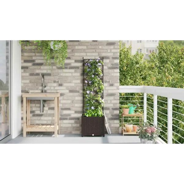 Trellisega aia istutuspott, pruun teras, 40 x 40 x 143 cm – 4