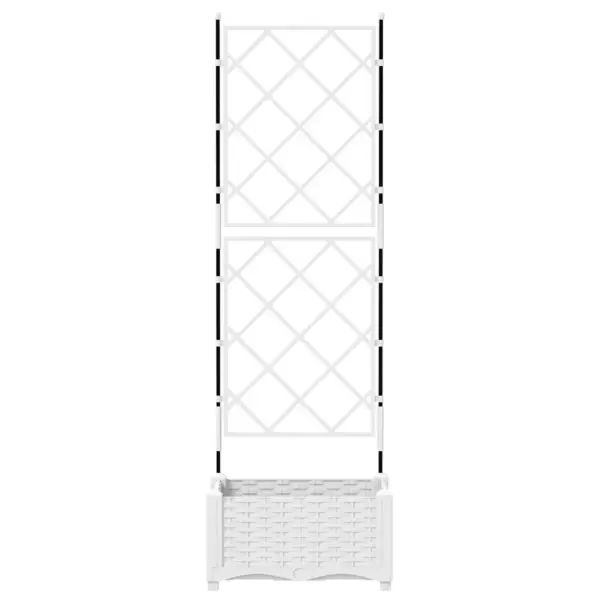Aia istutuskast trellisega, terasest, valge, 40 x 40 x 125,5 cm – 5