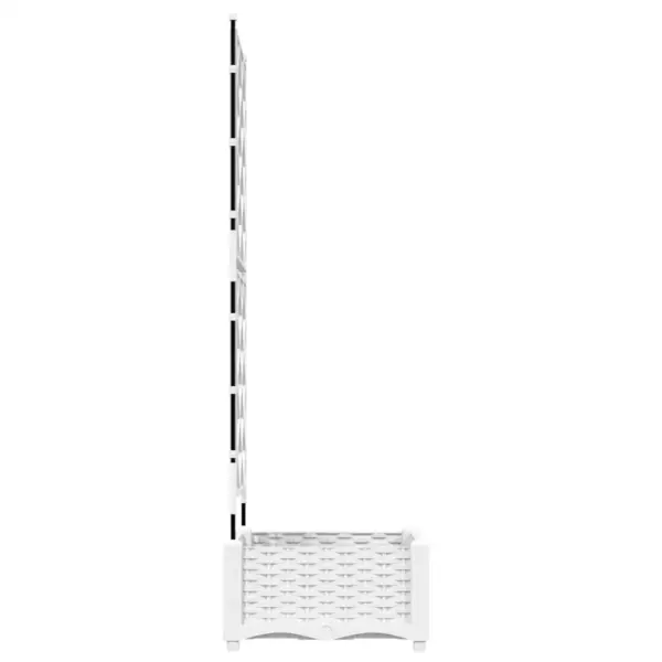Aia istutuskast trellisega, terasest, valge, 40 x 40 x 125,5 cm – 6