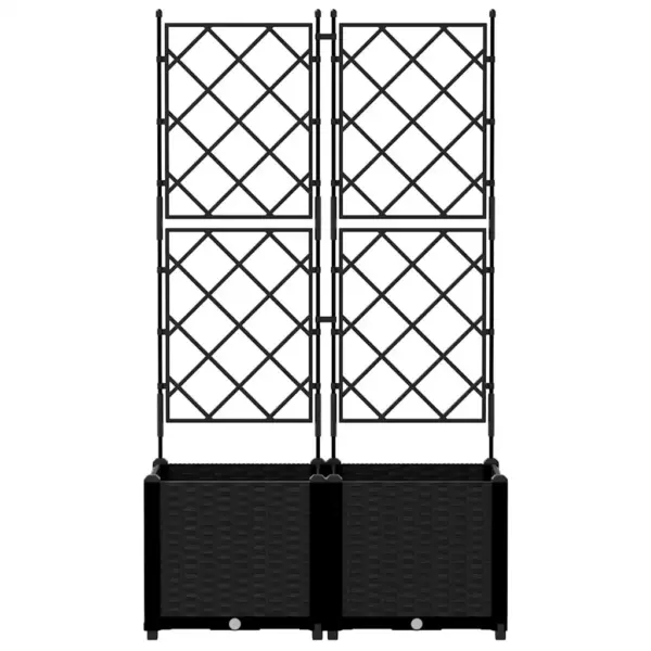 Terasest trellisega istutuskastid, 2 tk, must, 80 x 40 x 143 cm – 5