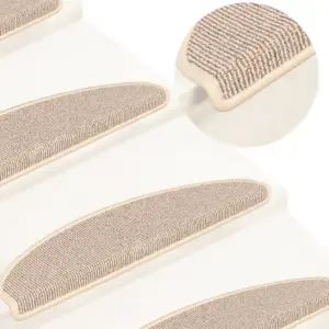 Trepimatid kahepoolse teibiga, poolringikujulised, 15 tk, valge ja pruun, 65 x 21 x 4 cm