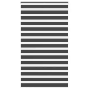 Triibuline sebra ruloo kettmehhanismiga, must, 135 x 200 cm, polüester