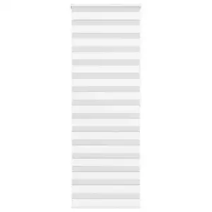 Triibuline sebraruloo kettmehhanismiga, valge, 70 x 200 cm, kanga laius 65,9 cm, polüester, alumiiniumsiiniga