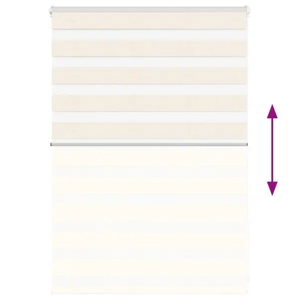 Triibuline sebraruloo privaatsuse ja valguse reguleerimiseks, marmorbeež, 105 x 100 cm, 100% polüester – 5