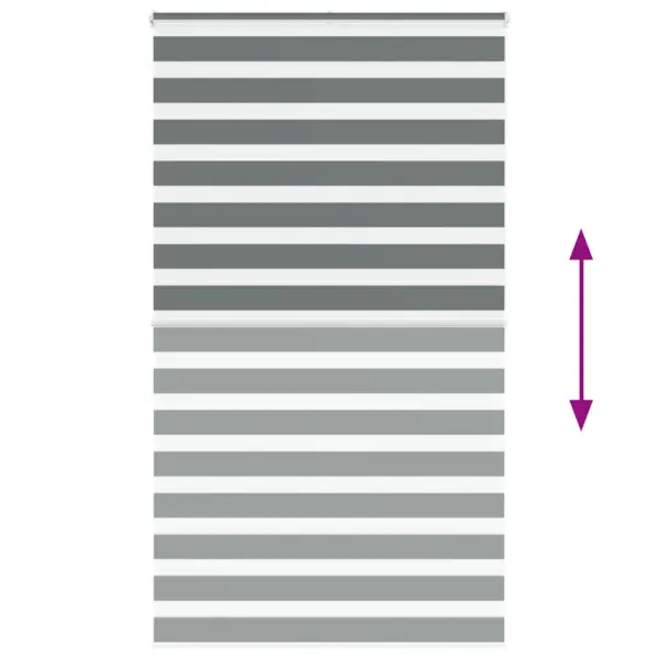 Triibuline zebra-ruloo, tumehall, 135 x 200 cm, 100% polüester, alumiiniumsiiniga, kettmehhanismiga – 5