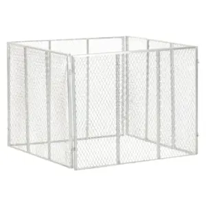 Aiakomposter tsingitud rauast, hõbedane, 100 x 100 x 77 cm