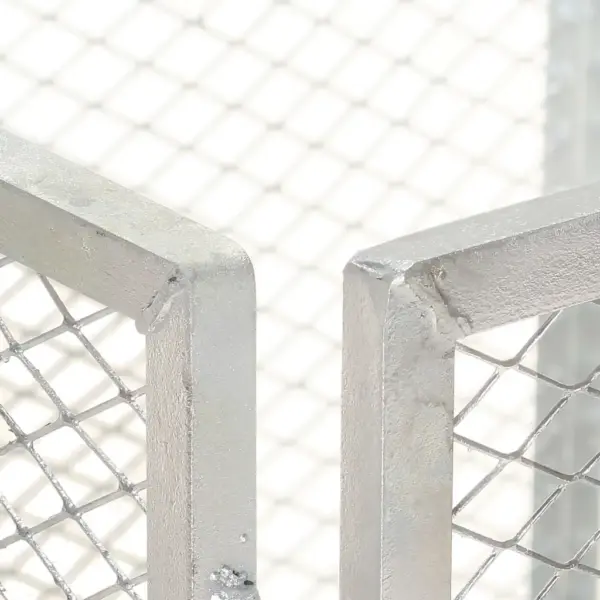 Aiakomposter tsingitud rauast, hõbedane, 100 x 100 x 77 cm – 3