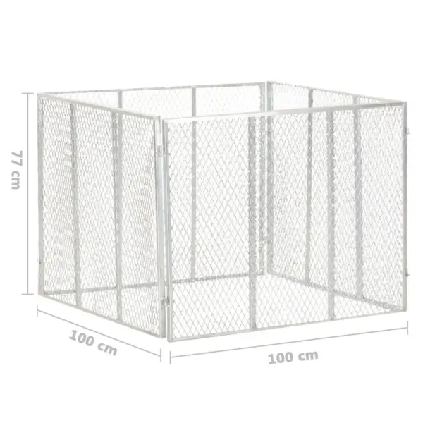 Aiakomposter tsingitud rauast, hõbedane, 100 x 100 x 77 cm – 6