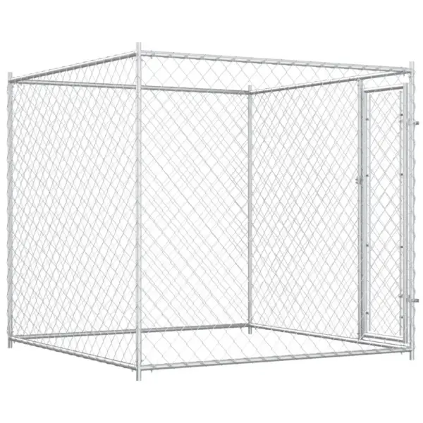 Riiviga lukustatav tsingitud terastraadist koeraaed, 193 x 193 x 185 cm – 5