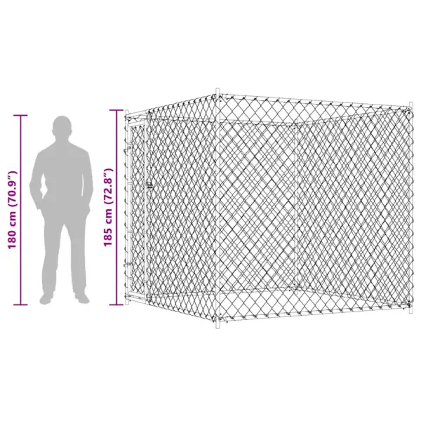 Riiviga lukustatav tsingitud terastraadist koeraaed, 193 x 193 x 185 cm – 9