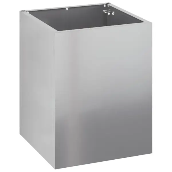 Ruudukujuline tsingitud terasest aiapott, hõbedane, 32 x 32 x 40 cm – 2