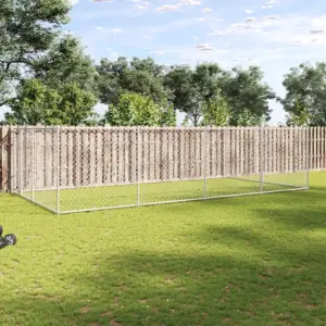 Tsingitud terasest koeraaedik, hõbedane, 7,6 x 3,8 x 1,9 m