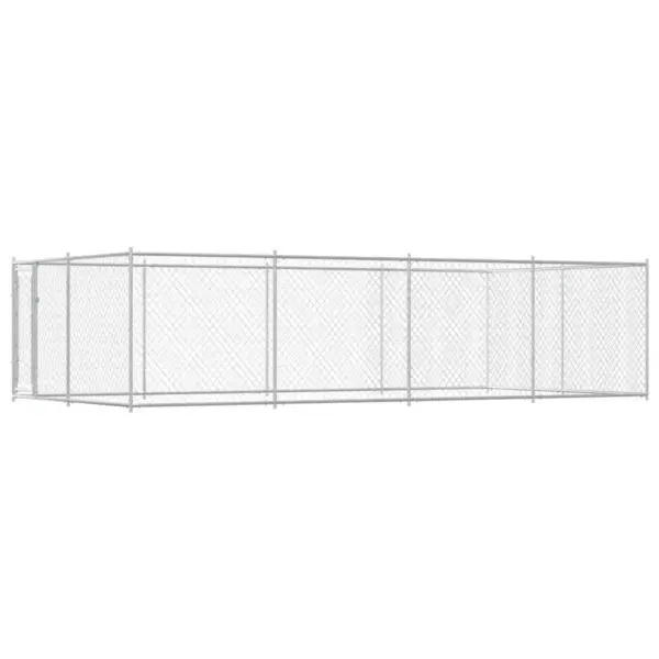 Tsingitud terasest koeraaedik, hõbedane, 7,6 x 3,8 x 1,9 m – 2