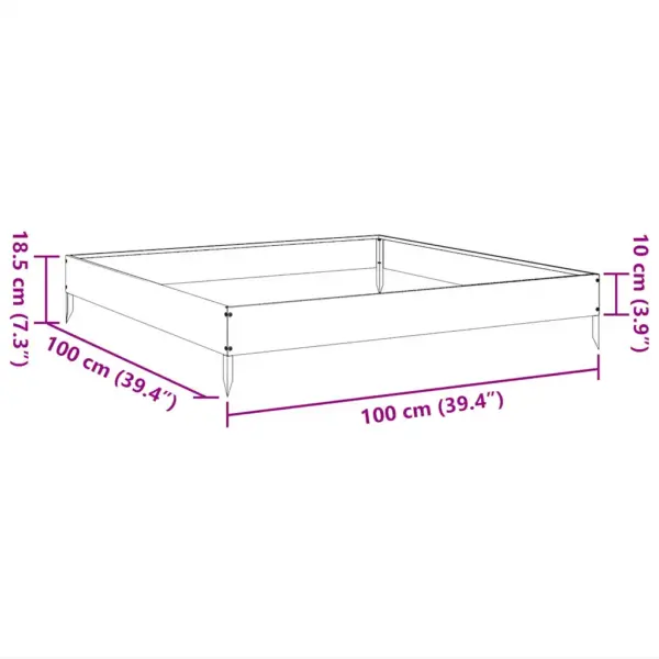 Tsingitud terasest kõrgpeenar, 100 x 100 x 18,5 cm, hõbedane – 11