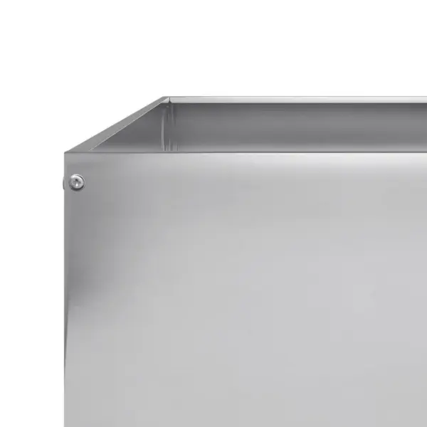 Tsingitud terasest kõrgpeenar avatud põhjaga, 100 x 100 x 25 cm, hõbedane – 7