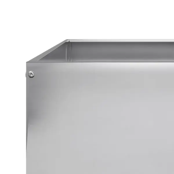 Tsingitud terasest kõrgpeenar taimekast, hõbedane, 100 x 100 x 33,5 cm, avatud põhjaga – 7