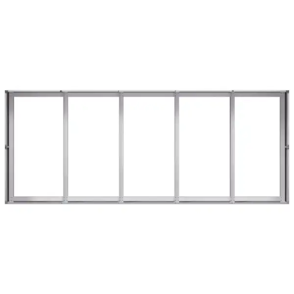 Tsingitud terasest kõrgpeenar avatud põhjaga, hõbedane, 200 x 80 x 40 cm – 5