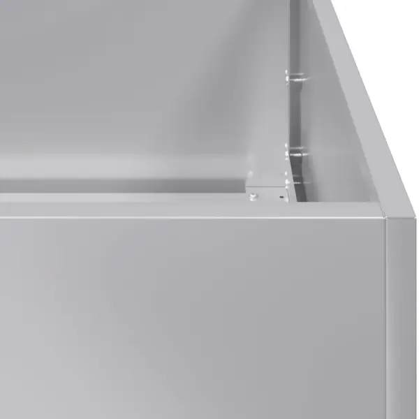 Tsingitud terasest kõrgpeenar avatud põhjaga, hõbedane, 200 x 80 x 40 cm – 7