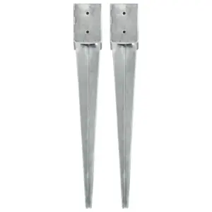 Tsingitud terasest maavaiad eelpuuritud aukudega, hõbedane, 10 x 10 x 76 cm, 2 tk