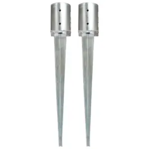 Tsingitud terasest maavaiad aedadele, 2 tk, hõbedane, 10 x 76 cm