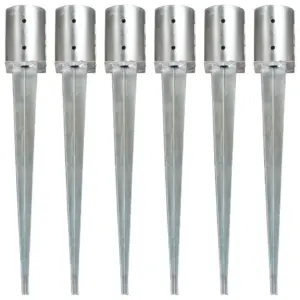 Tsingitud terasest maavaiad 6 tk, hõbedane, 10 x 76 cm