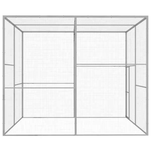 Õuekassiaedik tsingitud terasest, hõbedane, 3 x 3 x 2,5 m – 3