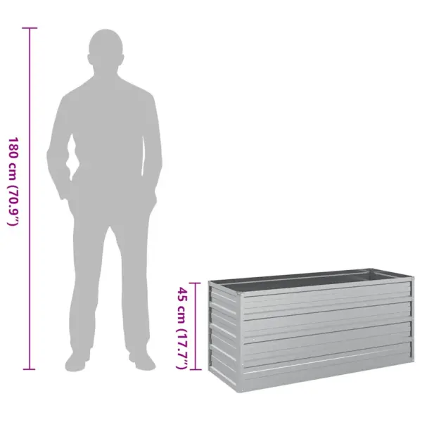 Tsingitud terasest peenrakast, hõbedane, 100 x 40 x 45 cm – 8