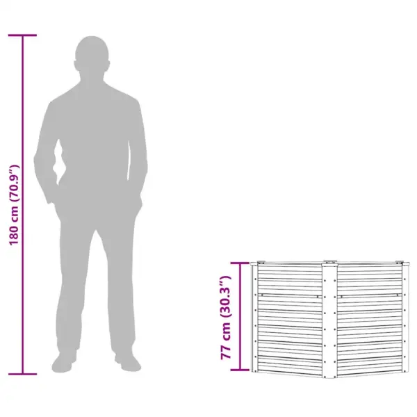Tsingitud terasest peenrakast avatud põhjaga, hõbedane, 129 x 129 x 77 cm – 10
