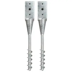 Spiraalotsaga maavaiad, 2 tk, tsingitud teras, hõbedane, 7 x 7 x 56 cm