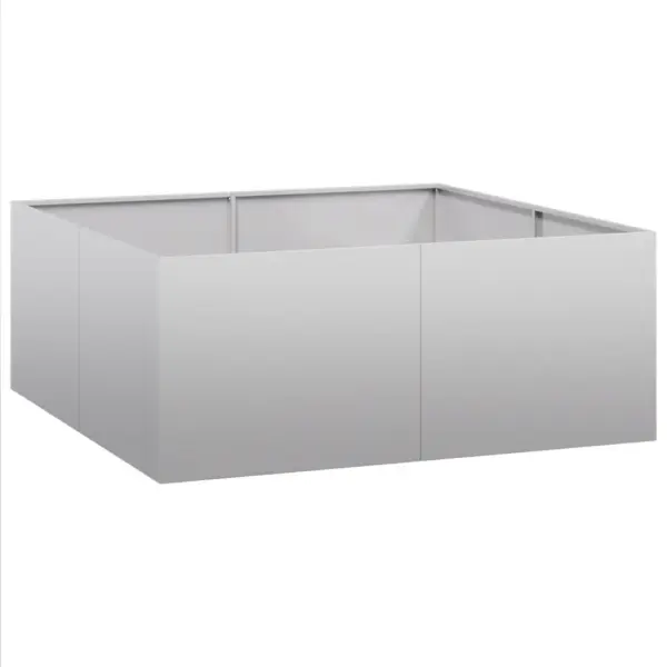 Tsingitud terasest taimekast avatud põhjaga, hõbedane, 100 x 100 x 40 cm – 2