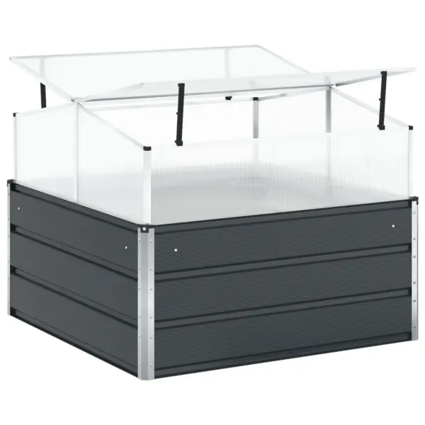 Antratsiitne tsingitud terasest taimekast, 100 x 100 x 77 cm – 8