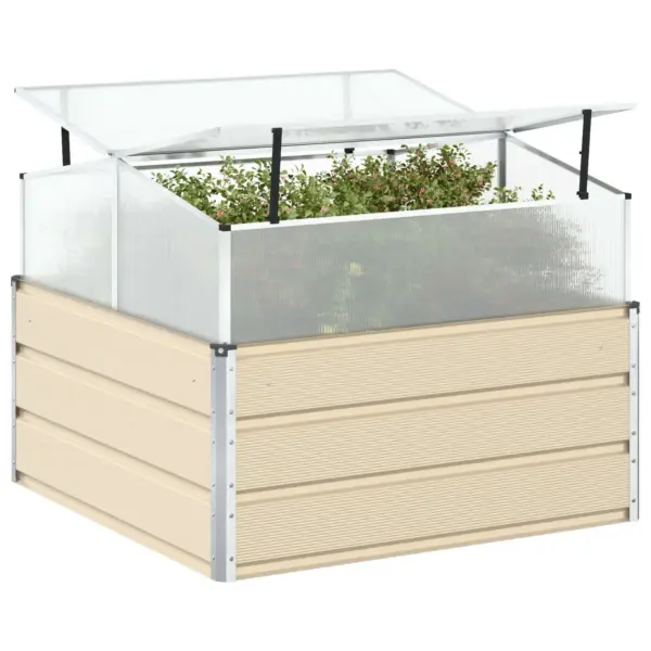 Tsingitud terasest taimekast, valge, 100 x 100 x 77 cm – 3