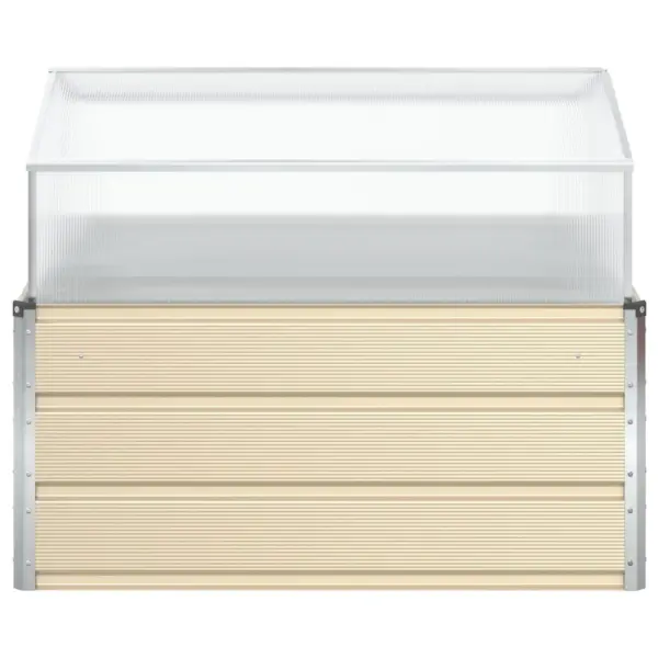 Tsingitud terasest taimekast, valge, 100 x 100 x 77 cm – 4