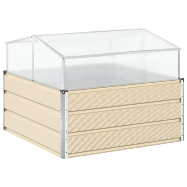 Tsingitud terasest taimekast, valge, 100 x 100 x 77 cm – 6