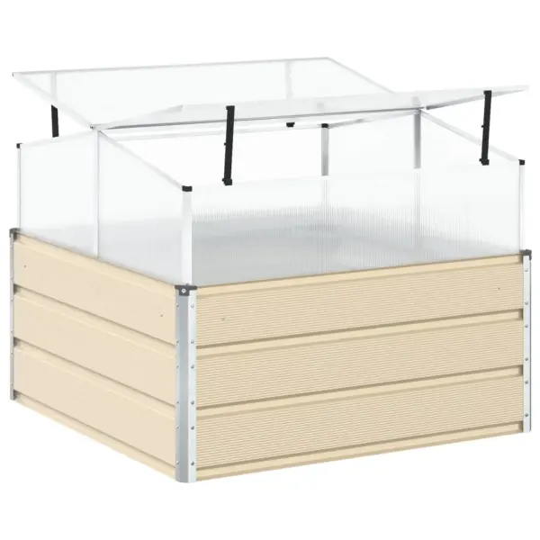 Tsingitud terasest taimekast, valge, 100 x 100 x 77 cm – 8