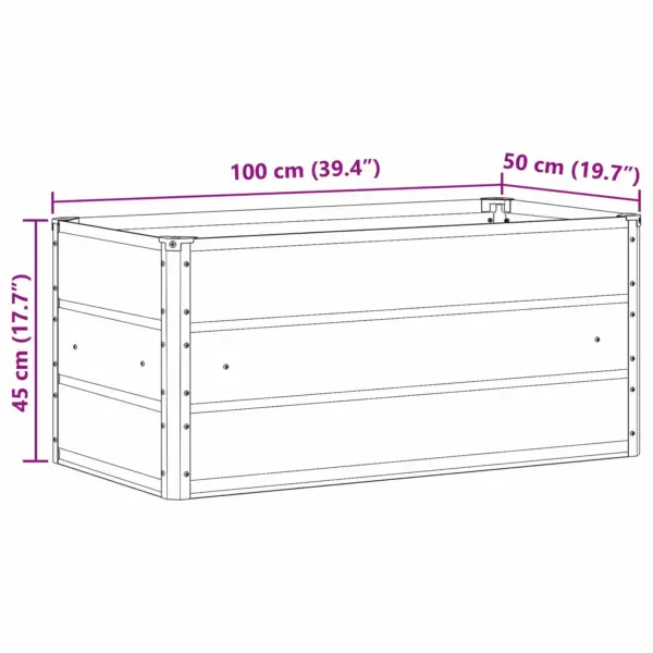 Tsingitud terasest taimekast, beež, 100 x 50 x 45 cm – 7