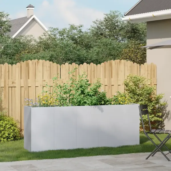 Tsingitud terasest taimekast avatud põhjaga, hõbedane, 200 x 40 x 80 cm – 3