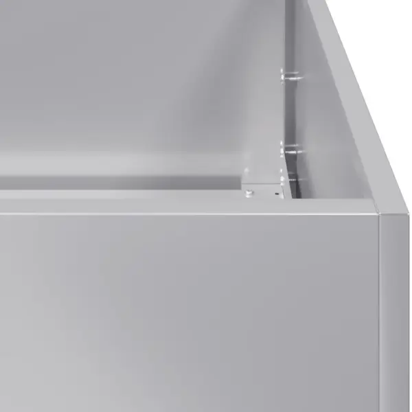 Hõbedane tsingitud terasest taimekast avatud põhjaga, 40 x 40 x 30 cm – 7