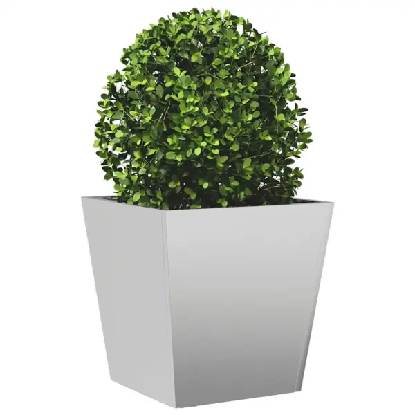 Aia taimekast põhjaga, tsingitud teras, hõbedane, 40 x 40 x 40 cm – 3