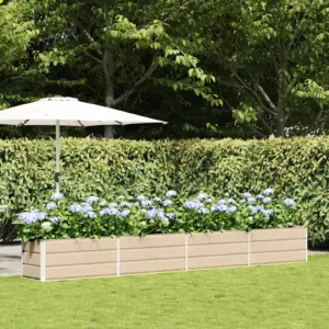 Pikk tsingitud terasest taimekast, beež, 480 x 50 x 45 cm