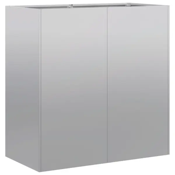 Tsingitud terasest taimekast avatud põhjaga, hõbedane, 80 x 40 x 80 cm – 2