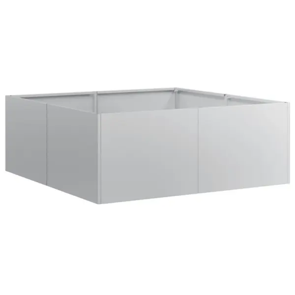 Tsingitud terasest taimekast avatud põhjaga, hõbedane, 80 x 80 x 30 cm – 2