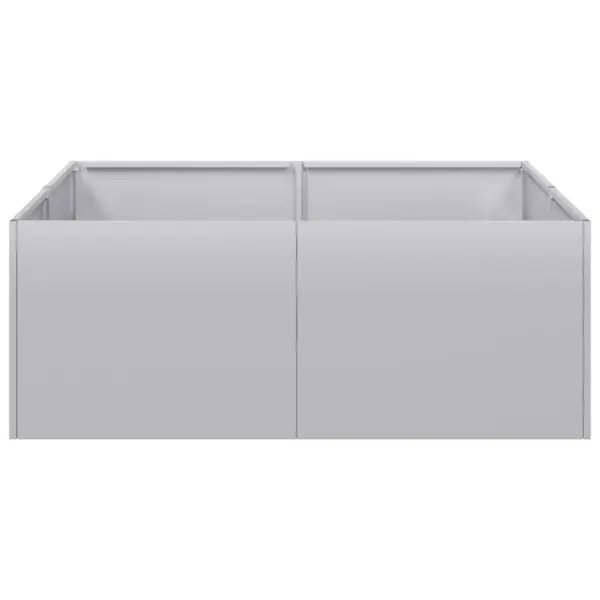 Tsingitud terasest taimekast avatud põhjaga, hõbedane, 80 x 80 x 30 cm – 4