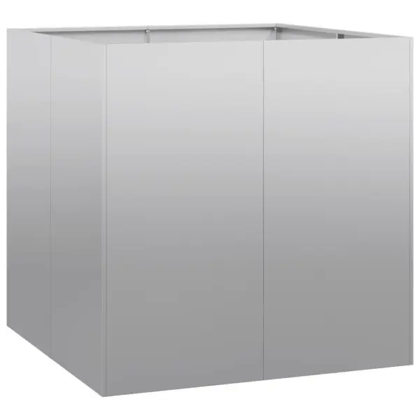 Tsingitud terasest taimekast avatud põhjaga, hõbedane, 80 x 80 x 80 cm – 2
